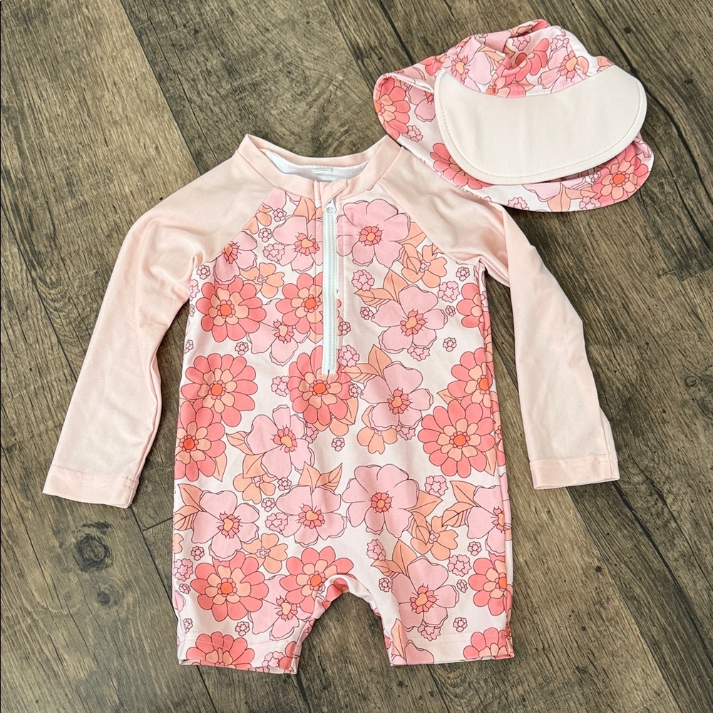 Floral Pink Baby Swim Set
